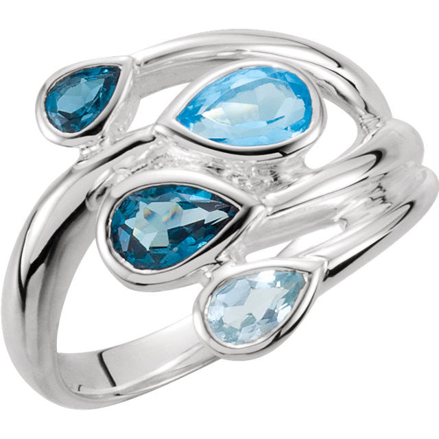 Disney Cinderella 70th Anniversary Inspired Diamond & London Blue Topaz Ring  in Sterling Silver 1/10 CTTW | Enchanted Disney Fine Jewelry